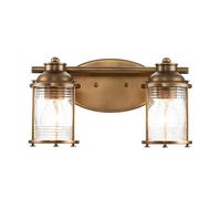 Applique Murale Salle de Bain IP44 B : 36,2 CM En Laiton 2x E27 Vintage Lampe