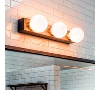 LEDKIA LIGHTING Lampe Murale Salle de Bain Métal 3 Spots Aizkra Noir E27