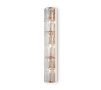 Applique Murale Salon Verre Or H:75,2 Cm E14 3-Flammes Cristal