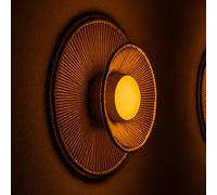 Lumisky Applique murale sans fil DALIA D30 cm – jute extérieur, rechargeable avec ampoule nomade RGB