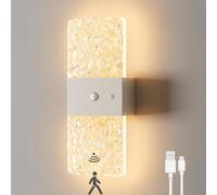 Applique murale sans perçage avec détecteur de mouvement LED rechargeable Lampe murale tactile à intensité variable 1200 mAh 3 températures de couleur Rechargeable par USB Veilleuse avec aimant,D
