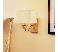 Applique murale Seregon ONLI, dimmable, bois clair, Salon / Salle à manger, Bois, Maison de campagne / Rustique, Applique Murale Tissu