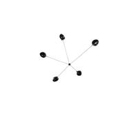 Applique Murale Serge Mouille Spider 5 Bras Fixes Noir
