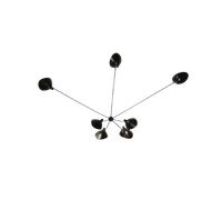 Applique Murale Serge Mouille Spider 7 Bras Fixes Noir