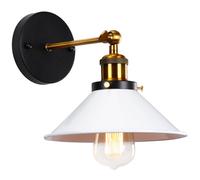 Applique murale - SMOTOP - Métal blanc - Culot E27 articulée - Style scandinave vintage Ø26x17 cm