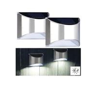 Applique murale solaire à LED - Lunartec - WL-135.solar - Acier inoxydable - 2 ampoules - Autonomie 6h