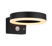 Applique murale solaire avec capteur LED IP44, interrupteur pas à pas, lampe de jardin noire