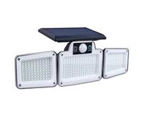 Applique Murale Solaire avec Détecteur de Mouvement, 3 Modes, 3 Têtes, étanche IP65, Applique Murale D'extérieur à LED avec Télécommande, éclairage Longue Durée, Conception à 3