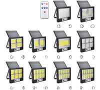 Applique murale solaire avec détecteur de mouvement, lampe de jardin LED COB étanche, 3 modes de luminosité réglable, télécommande incluse pour terrasse et allée (C)