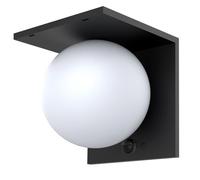 Applique murale solaire BOLLY noir sensor H14cm