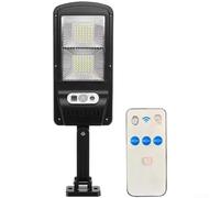 Applique murale solaire COB LED avec détecteur de mouvement avec télécommande, IP65 résistant aux intempéries, lampe de sécurité pour jardin et cour, noir (2098)