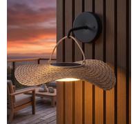 Lumisky Applique murale sans fil solaire LED SUNNY SMALL ROUND en herbe marine style bohème CORALIA H15cm