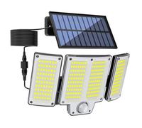 Applique Murale Solaire d'extérieur à 280 LED avec détecteur de Mouvement et projecteur Solaire avec 3 Modes d'éclairage réglables pour Jardin