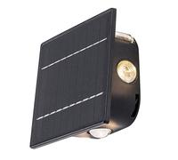 Applique murale solaire d'extérieur EMMEN LED 0,5W 3000, 6000K IP54 plastique noir, transparent H:13cm L:13cm dimmable avec interrupteur, capteur de lumière