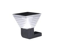 Applique Murale Solaire d'extérieur étanche IP65 en Aluminium à intensité Variable, Noire, carrée, 5 W, éclairage LED pour Jardin, terrasse, Cour, Montage Semi-encastré