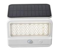 Applique murale solaire d'extérieur FLAXTON LED 7W 4000K IP54 plastique blanc, transparent H:16cm L:14.5cm avec détecteur de mouvement PIR, capteur de lumière