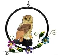 Applique murale solaire en forme de chouette décorative à suspendre sur résine marron 28,5 x 49,5 cm (pendentif chouette marron)