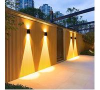 Applique murale solaire extérieure à double LED - Éclairage d'ambiance extérieur étanche - Lumière blanc chaud