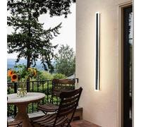 Applique murale solaire IP65 - Applique murale LED extérieure noire - Batterie rechargeable pour balcon, jardin et décoration intérieure - Étanche - Solution d'éclairage économe en énergie