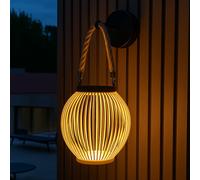 Lumisky Applique murale sans fil solaire LED ISALINE en bambou style bohème H40cm