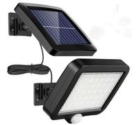 Applique Murale Solaire LED avec Détecteur de Mouvement pour Jardin - 56 LED - 12W - Étanche - Noir