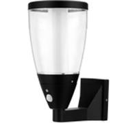 Applique murale solaire LED LUMUS160 avec détecteur de mouvement, 200 lm, aluminium, IP65, noir