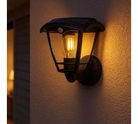 Applique murale solaire LUMAX noir H22cm