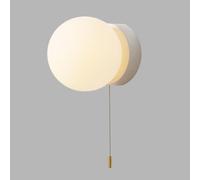 Applique murale sphérique blanche, applique murale de chevet avec interrupteur à tirette, applique murale boule de verre, luminaires G9, appliques murales décoratives cage d’escalier, appliques murale