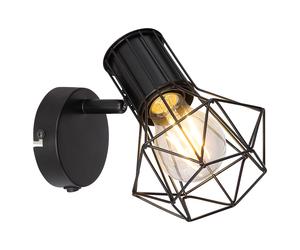 Applique murale spot cage spot salon lampe spot orientable noir