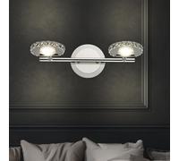 Applique murale LED applique salon éclairage intérieur avec spots orientables, verre cristal chromé, 2x 4W, 2x 320 lm 4000K, LxP 21x18 cm
