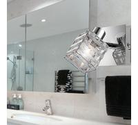 Applique murale orientable argentée, spot mural d'intérieur, abat-jour en maille d'aluminium, H x L x P 12,5 x 9 x 11 cm