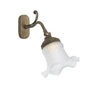 Applique Murale Spot Floral En Laiton Verre H: 23,5 Cm Petit Orientable Premium