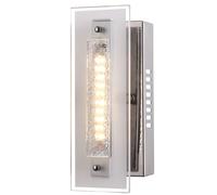Applique murale spot lampe de chambre LED verre lumière commutable, verre chromé clair, 1x LED 4W 320Lm 3000K, LxlxH 23x8x11,5 cmcm