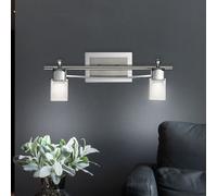 Applique Murale Luminaire Sportif Couloir 2 à Flammes Spots Mobile Verre Chrome