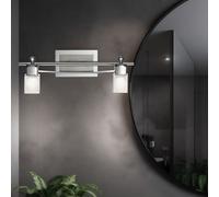 Applique Murale Spot Lampe Réglable Acier Verre Chrome LED 40 Cm