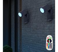 Applique Murale Spot Lumière RGB LED Télécommande Aluminium Mobile Ensemble De 2