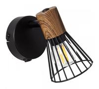 Applique Murale Spot Manama Noir Bois Max. 18W E14 Sans Ampoule