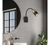 Applique Murale Spot Mural Noir Cuivre Lampe de Lecture Souple H 43 CM