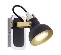 Applique Murale Spot Mural Petit B : 8 CM Petit Pivotant Inox GU10 or Noir