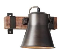 Applique Murale Spot Plow Noir/Bois Max. 10W E27 Orientable