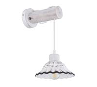 Applique murale Spot Salle à manger Bois Céramique Blanc blanchi Noir H 32cm