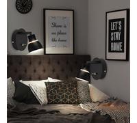 Applique Murale Spot Tache Luminaire de Cuisine Noir Réglable LED 2er Set