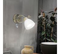 Applique murale style maison de campagne lampe gris antique feuilles spot verre blanc TRIO 200700161