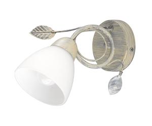 Applique murale style maison de campagne lampe gris antique feuilles spot verre blanc TRIO 200700161