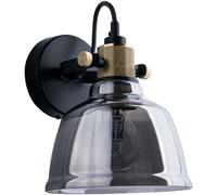 Applique Murale Stylée ZERO En Verre Noir Fumé Design Industriel Look Spot Lampe