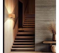Applique Murale Treppenhauslampe LED Holzleuchte Up Bas Lampe de Salon