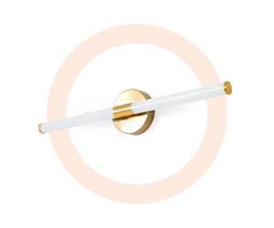 Applique murale tubulaire LED dorée pour salle de bain, 60 cm - 8 W, 720 lm, IP44 - Lumière blanche neutre 4000 K - Éclairage moderne et efficace. À installer au-dessus d'un miroir de salle de bain.