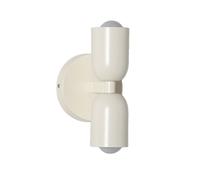 Applique Murale TWIN Crème Double Éclairage Haut et Bas Base Crème Métal 2 Douilles E27