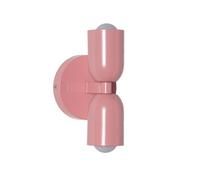 Applique Murale TWIN Rose Double Éclairage Haut et Bas Base Rose Métal 2 Douilles E27