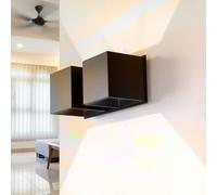 Applique Murale Up Down B:26Cm 2XG9 Noir Métal Luminaire Hall Salon BRUCCIA